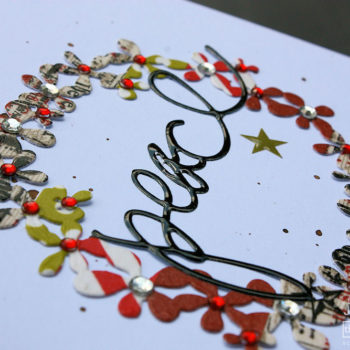Cuttlebug Christmas Card Idea Bargello Wreath Detail