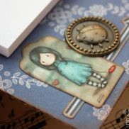Decoupage Recycled Clipboard Decoupage Detail