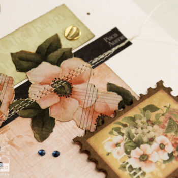 Vintage Rose Double Page Layout - Stitching
