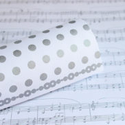 pp0032 - lady pattern paper - metallic silver - sheet music