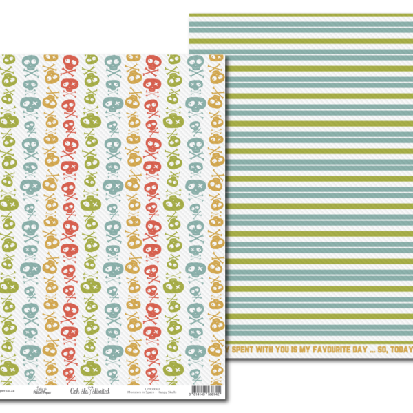 LPPO0063 - Lady Pattern Paper - Monsters in Space - Happy Skulls
